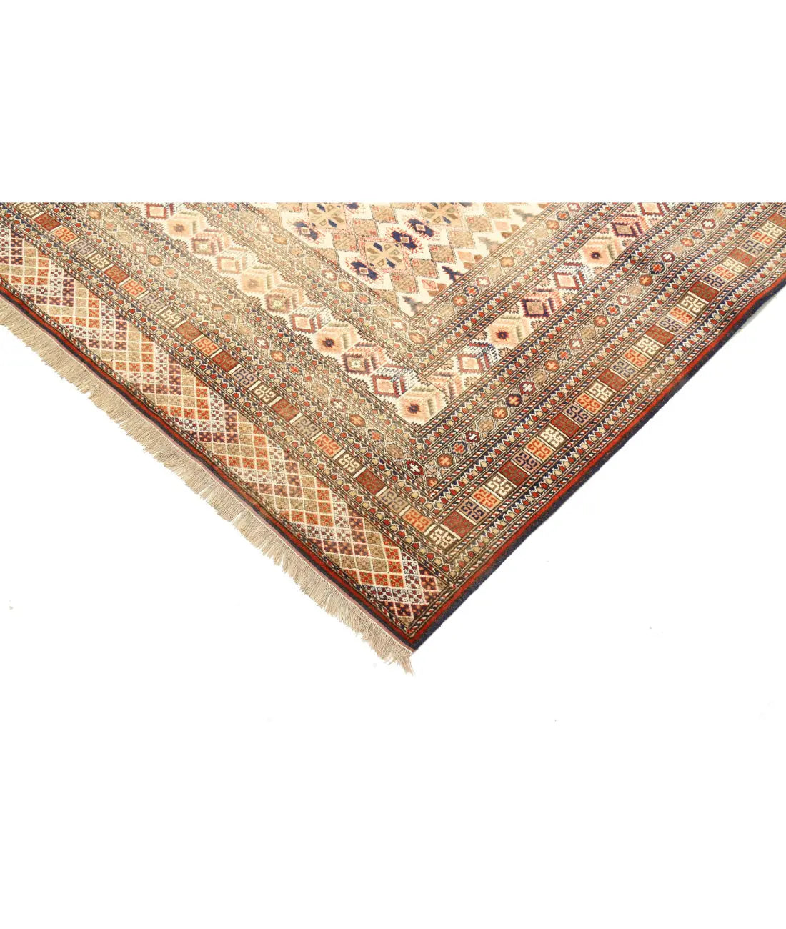 Hand Knotted Tribal Silk Tane Wool & Silk Rug - 6'9'' x 9'2'' - Arteverk Rugs Area rug