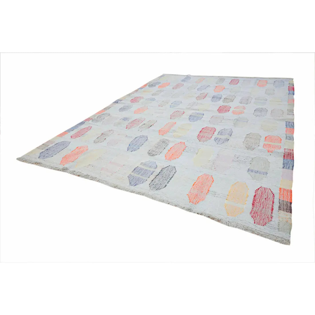 Hand Woven Modern Lily Cotton Kilim Rug - 10'0'' x 13'5''