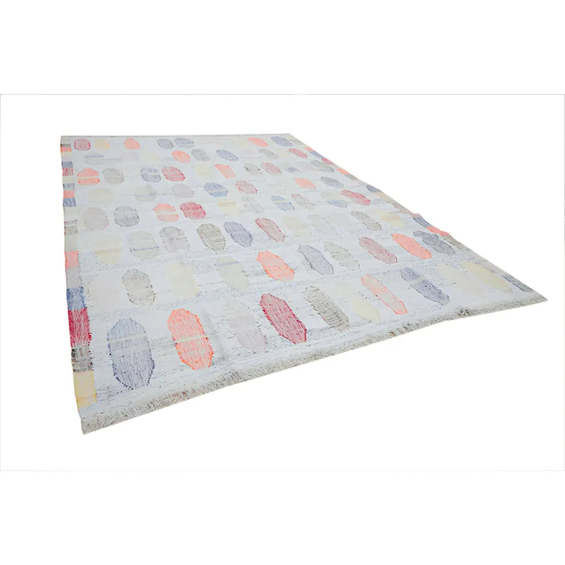 Hand Woven Modern Lily Cotton Kilim Rug - 10'0'' x 13'5''