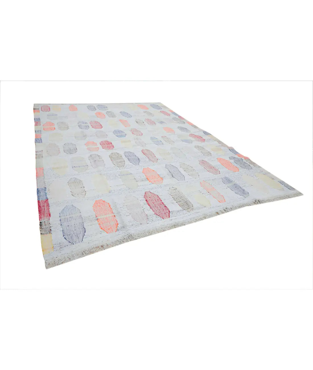 Hand Woven Modern Lily Cotton Kilim Rug - 10'0'' x 13'5''
