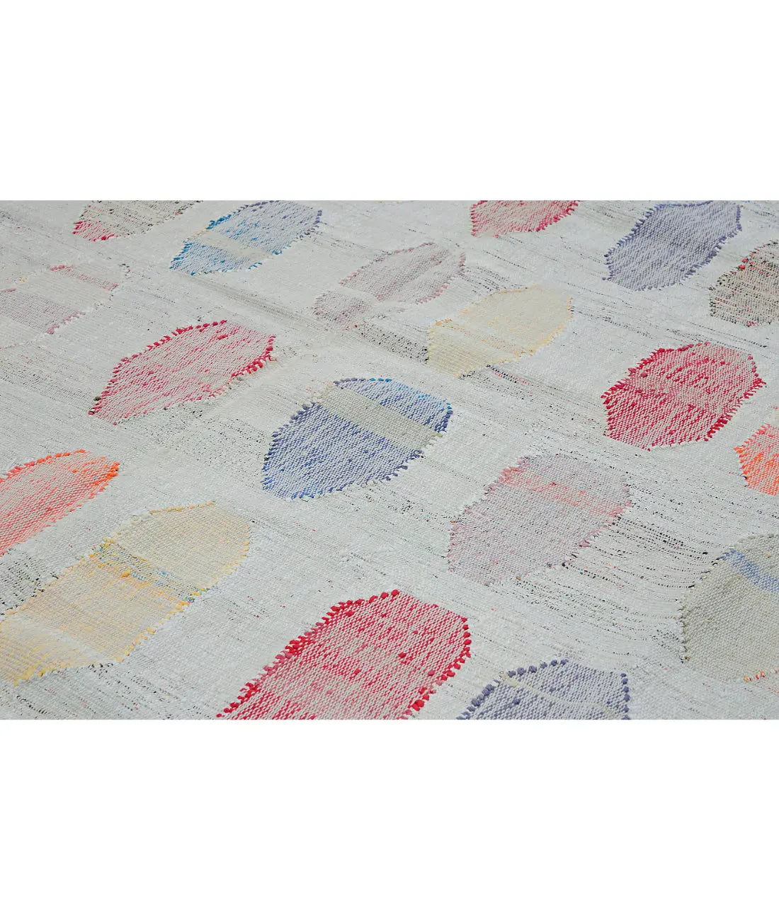 Hand Woven Modern Lily Cotton Kilim Rug - 10'0'' x 13'5''