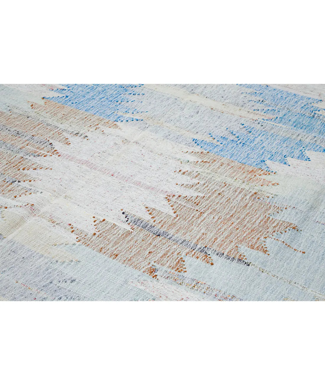 Hand Woven Modern Lily Cotton Kilim Rug - 10'1'' x 14'1''