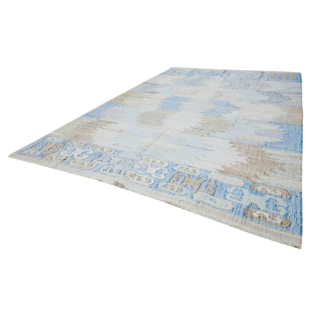 Hand Woven Modern Lily Cotton Kilim Rug - 10'1'' x 14'1''