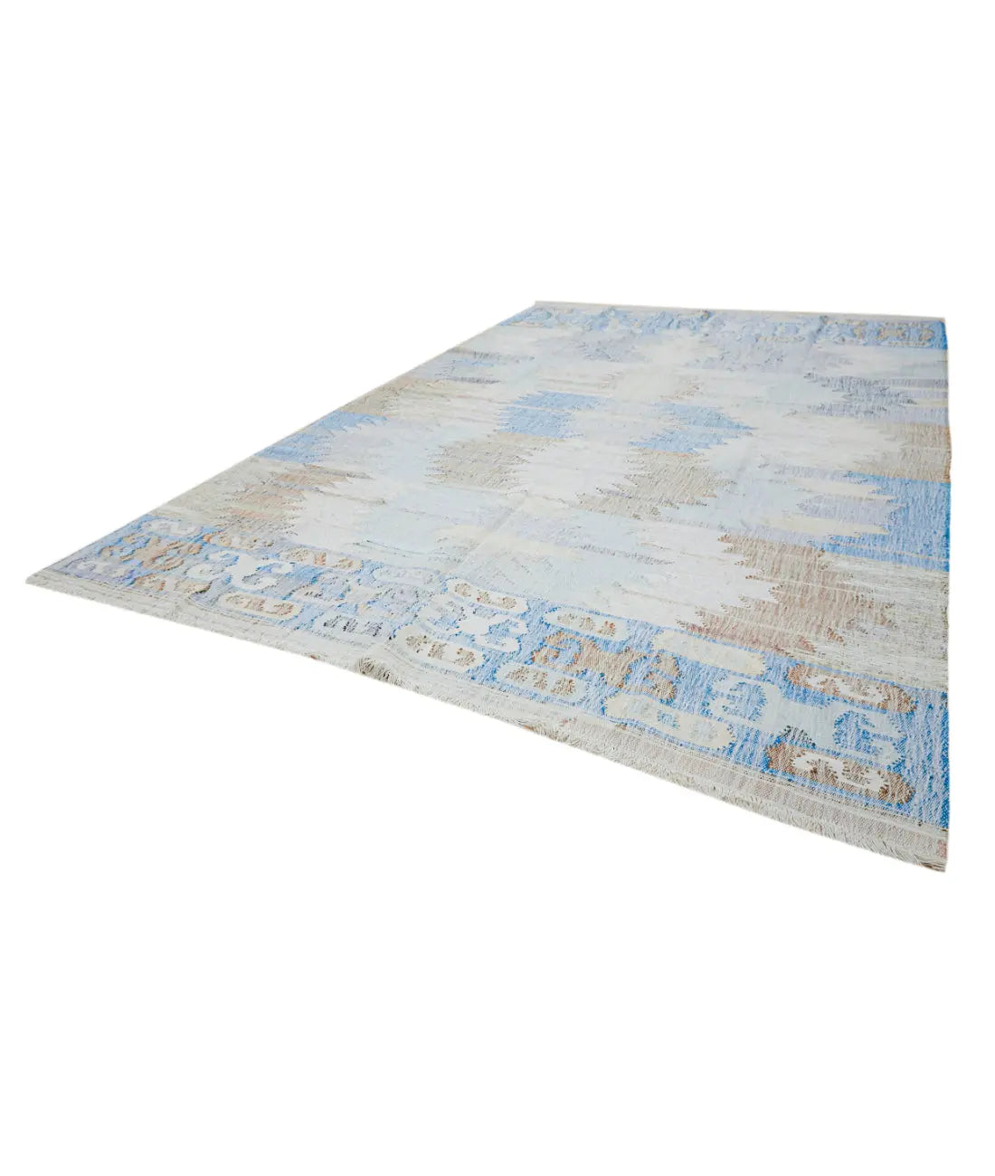 Hand Woven Modern Lily Cotton Kilim Rug - 10'1'' x 14'1''