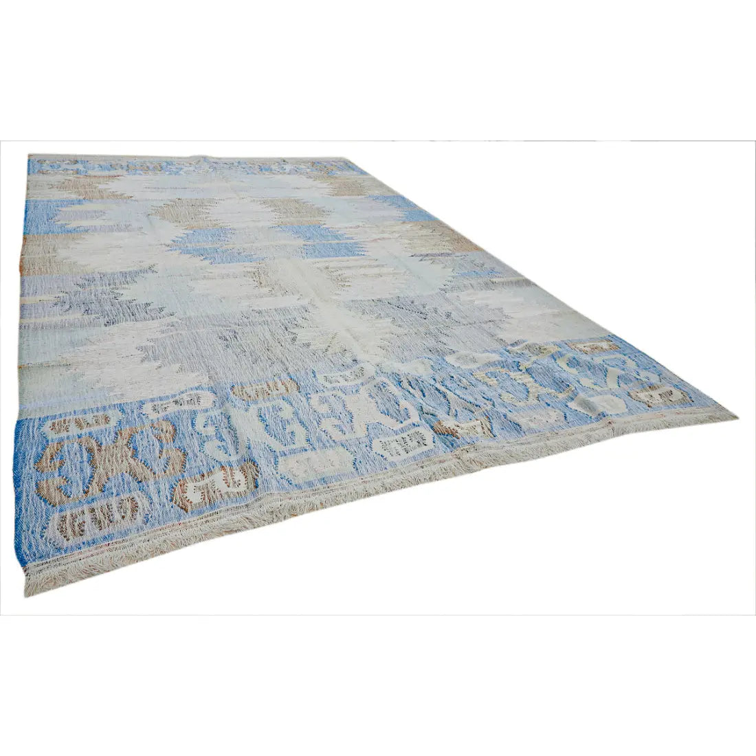 Hand Woven Modern Lily Cotton Kilim Rug - 10'1'' x 14'1''