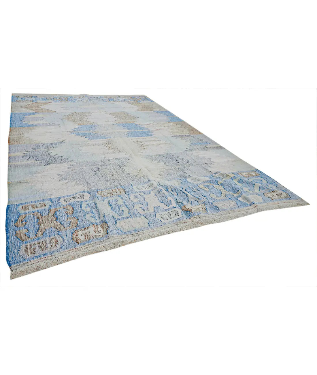 Hand Woven Modern Lily Cotton Kilim Rug - 10'1'' x 14'1''