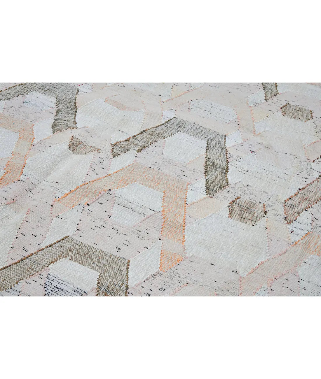 Hand Woven Modern Lily Cotton Kilim Rug - 12'0'' x 14'8''