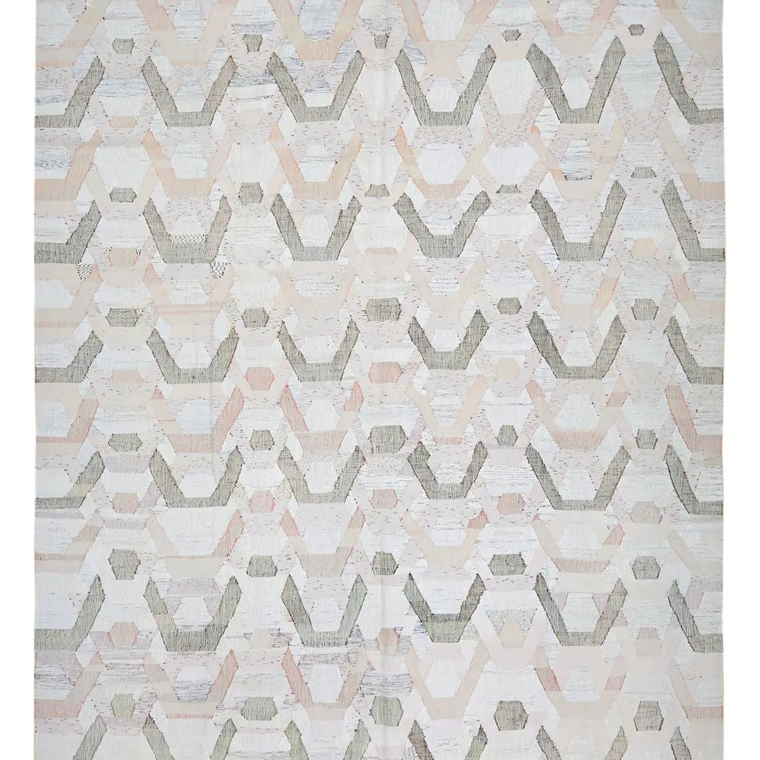 Hand Woven Modern Lily Cotton Kilim Rug - 12'0'' x 14'8''