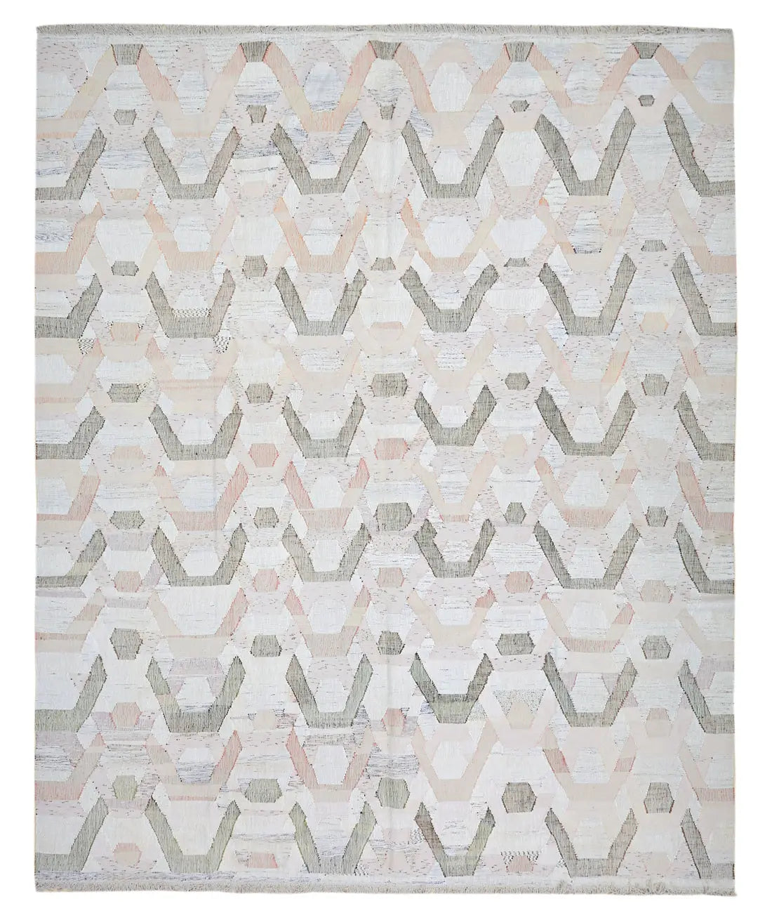 Hand Woven Modern Lily Cotton Kilim Rug - 12'0'' x 14'8''