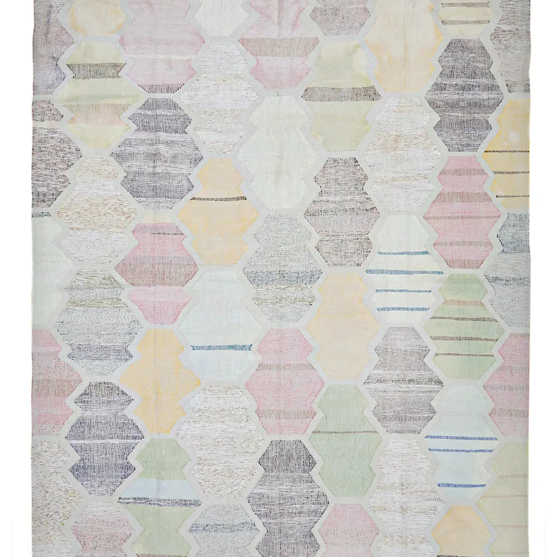 Hand Woven Modern Lily Cotton Kilim Rug - 12'1'' x 14'8''