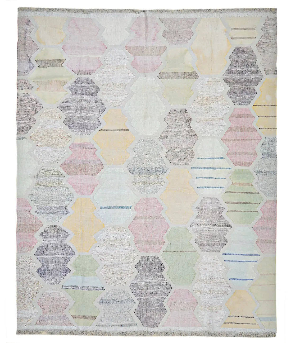 Hand Woven Modern Lily Cotton Kilim Rug - 12'1'' x 14'8''