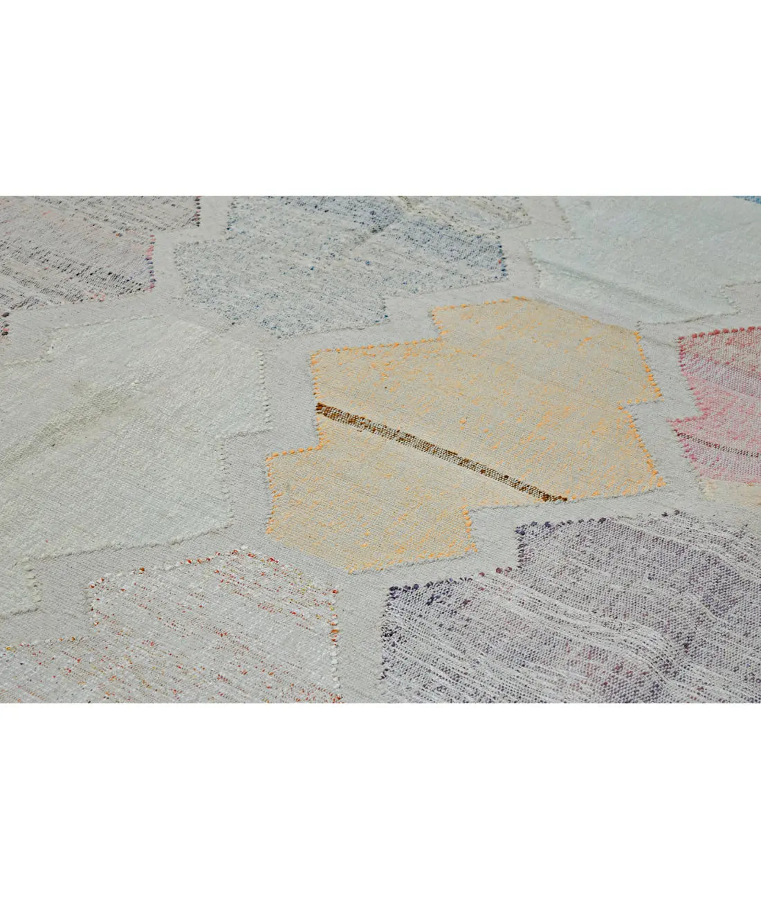 Hand Woven Modern Lily Cotton Kilim Rug - 12'1'' x 14'8''