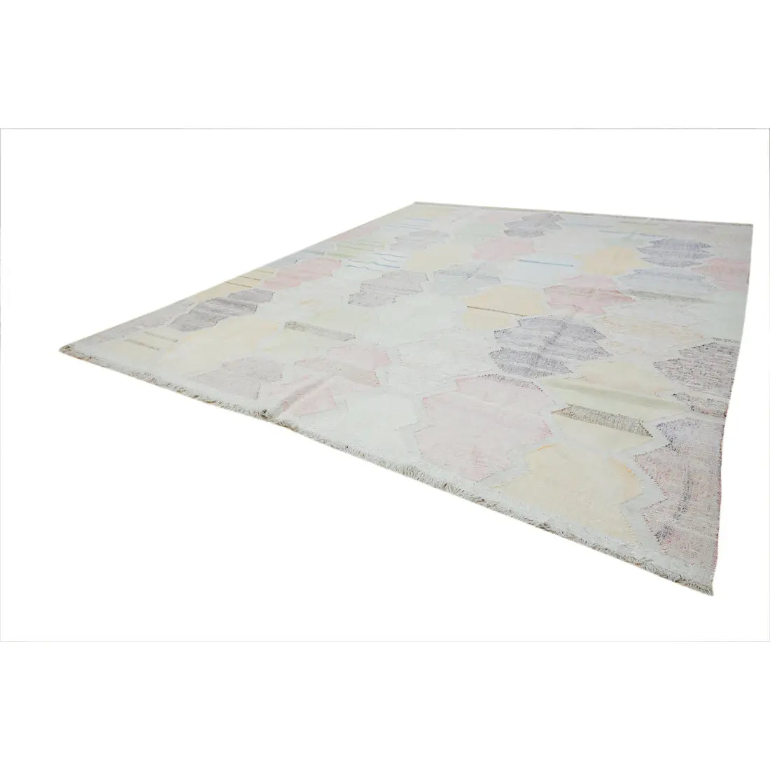 Hand Woven Modern Lily Cotton Kilim Rug - 12'1'' x 14'8''