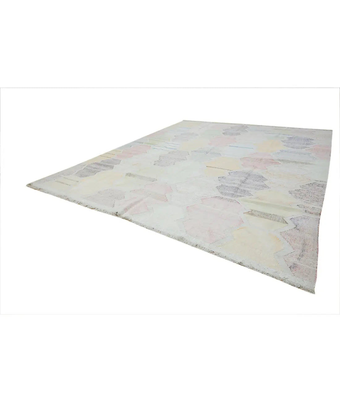 Hand Woven Modern Lily Cotton Kilim Rug - 12'1'' x 14'8''