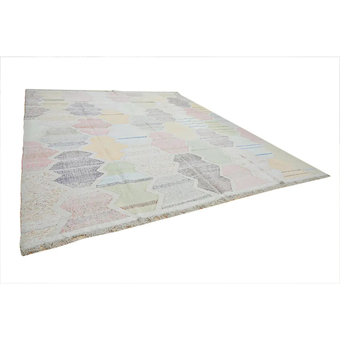 Hand Woven Modern Lily Cotton Kilim Rug - 12'1'' x 14'8''