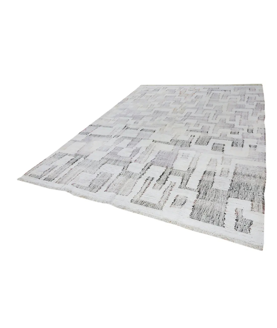 Hand Woven Modern Lily Cotton Kilim Rug - 7'10'' x 11'0''