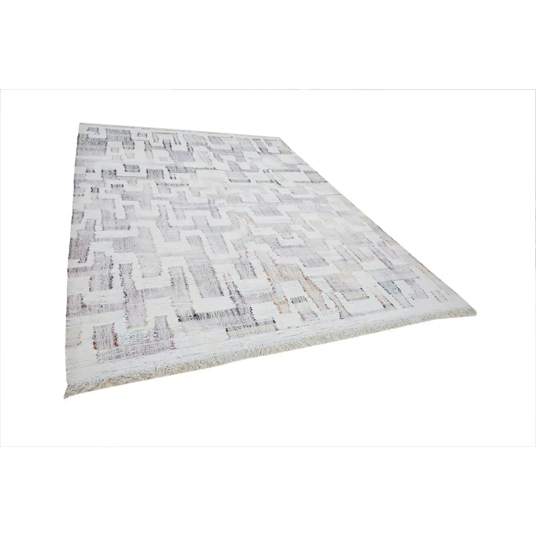 Hand Woven Modern Lily Cotton Kilim Rug - 7'10'' x 11'0''