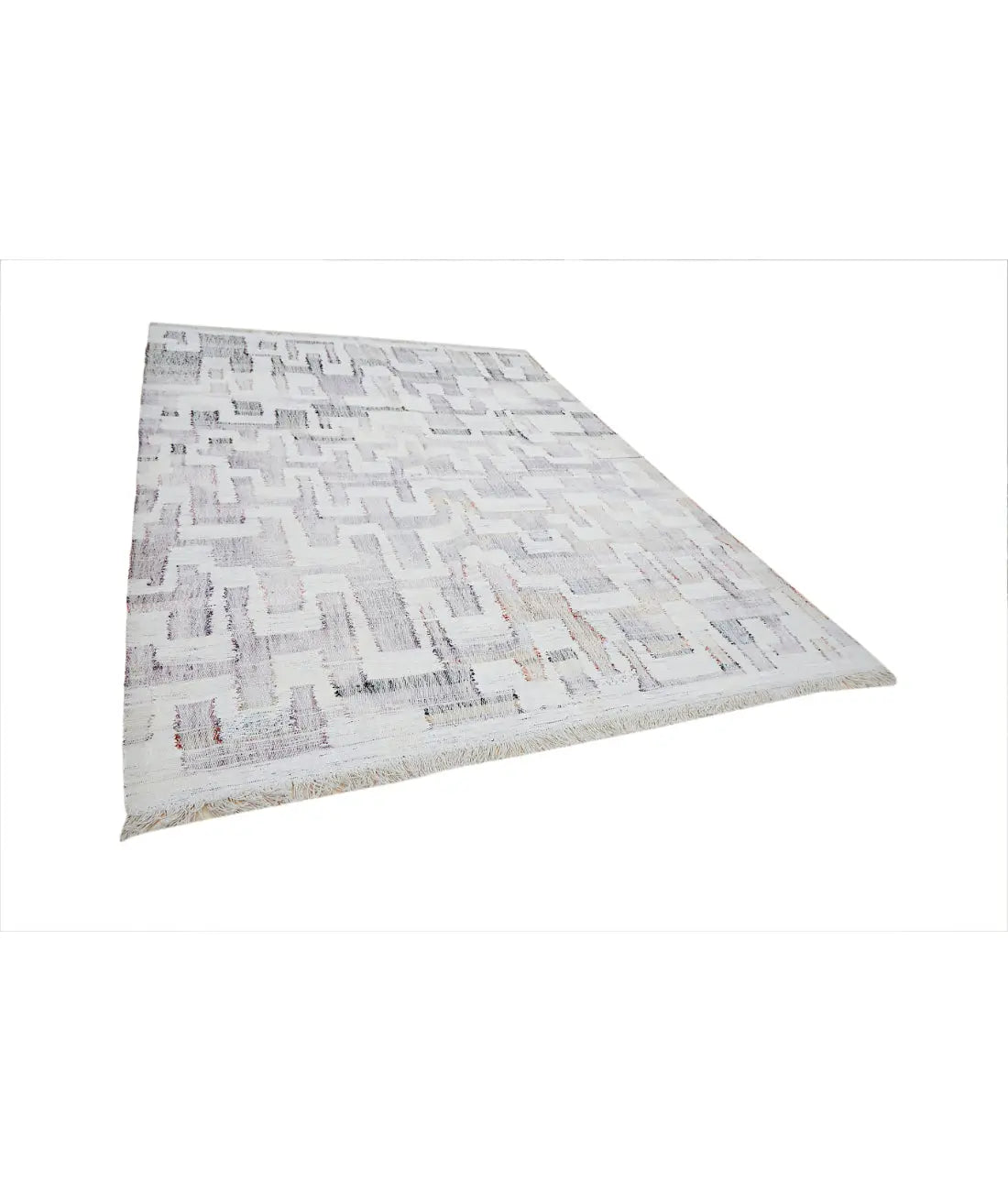 Hand Woven Modern Lily Cotton Kilim Rug - 7'10'' x 11'0''
