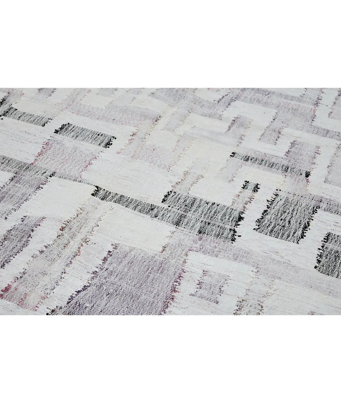 Hand Woven Modern Lily Cotton Kilim Rug - 7'10'' x 11'0''