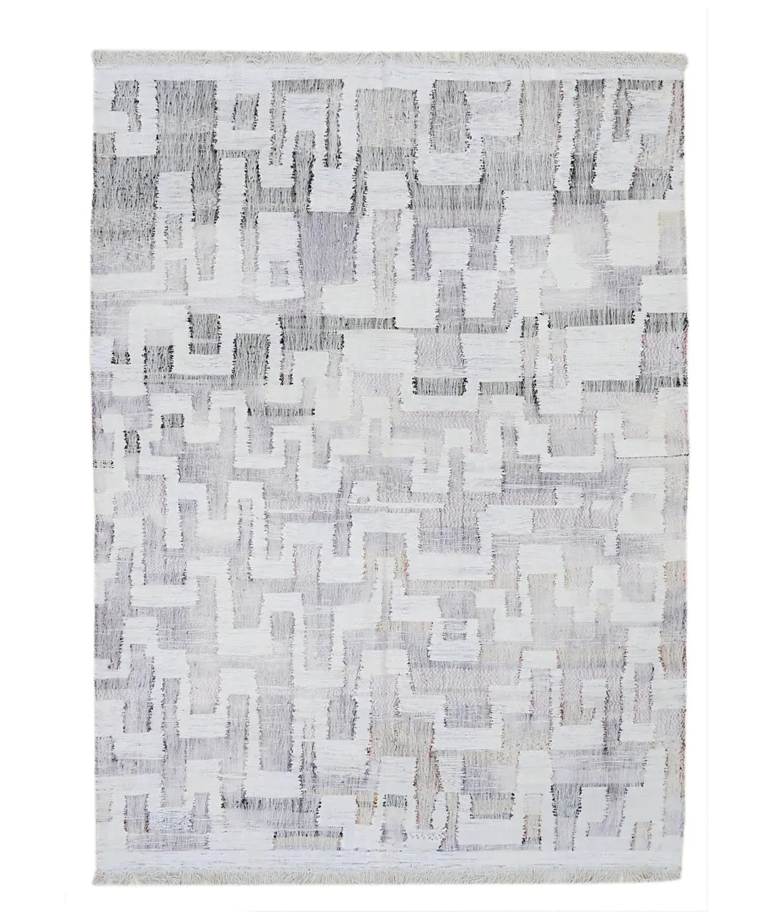 Hand Woven Modern Lily Cotton Kilim Rug - 7'10'' x 11'0''