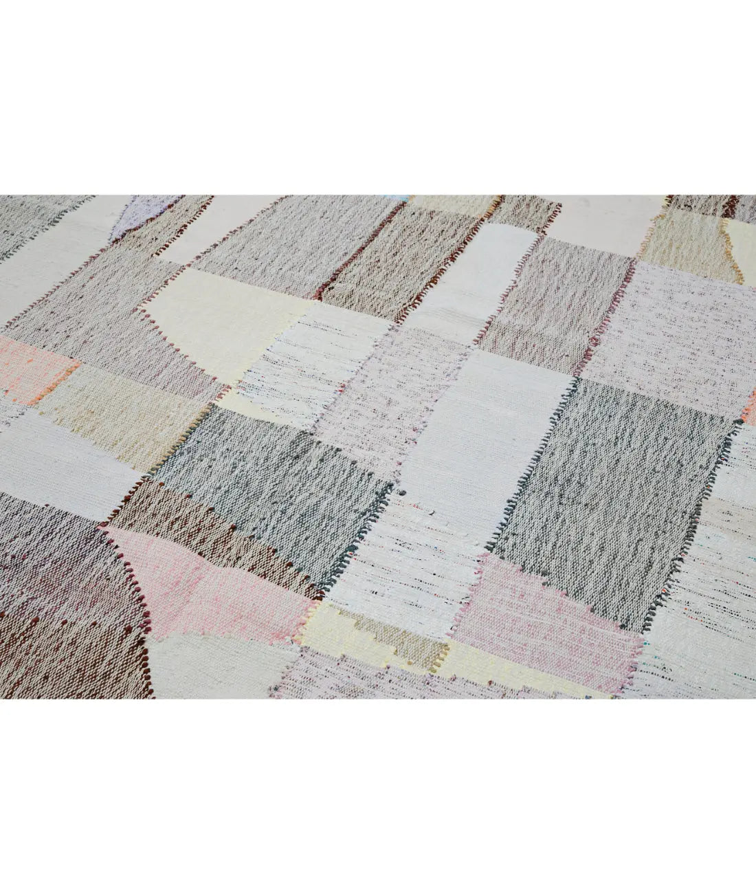Hand Woven Modern Lily Cotton Kilim Rug - 8'3'' x 11'8''