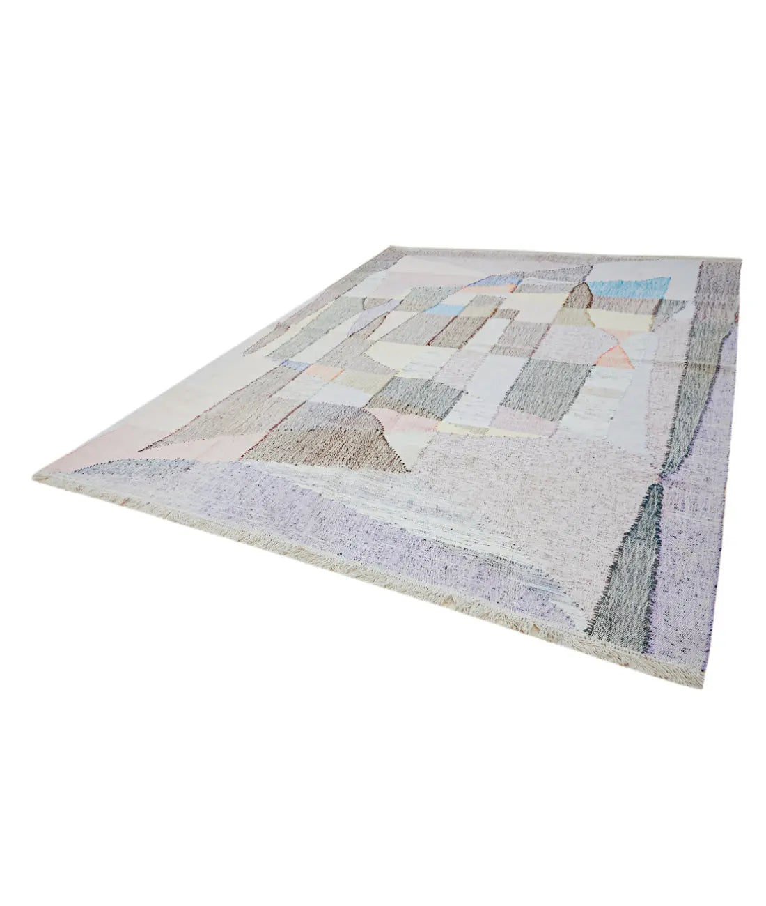 Hand Woven Modern Lily Cotton Kilim Rug - 8'3'' x 11'8''