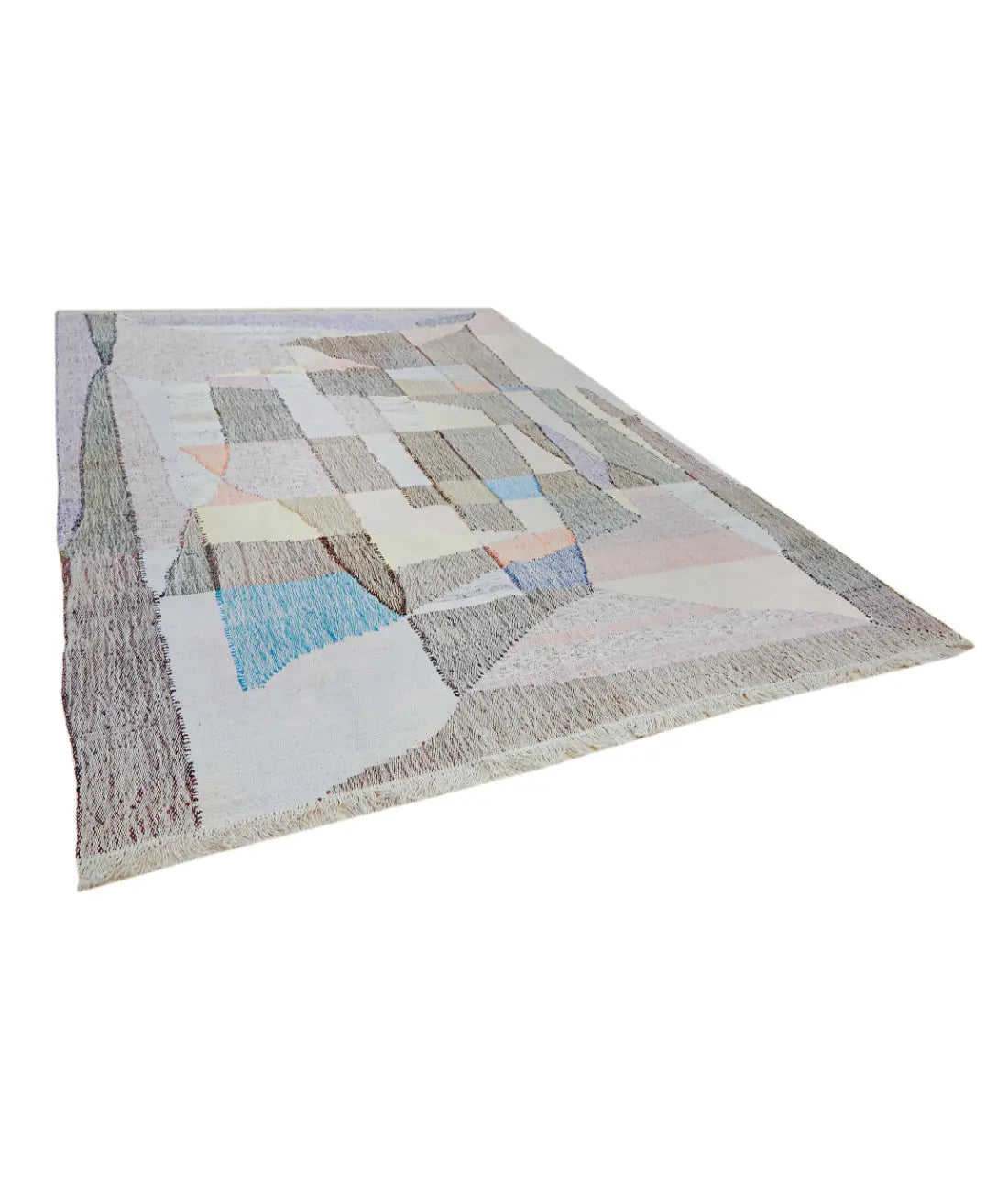 Hand Woven Modern Lily Cotton Kilim Rug - 8'3'' x 11'8''