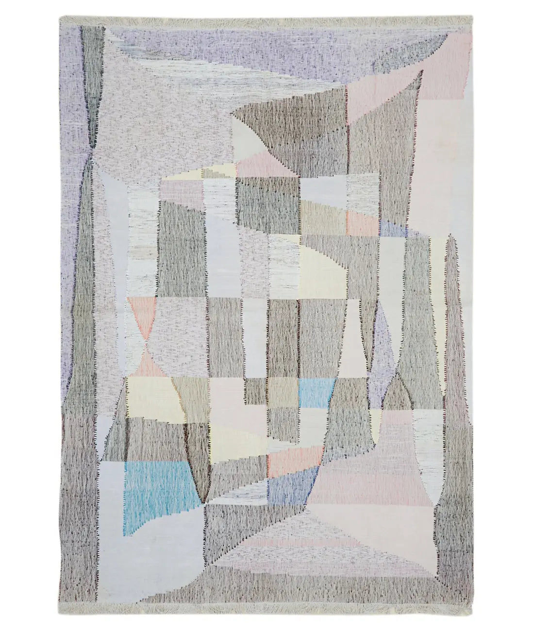 Hand Woven Modern Lily Cotton Kilim Rug - 8'3'' x 11'8''