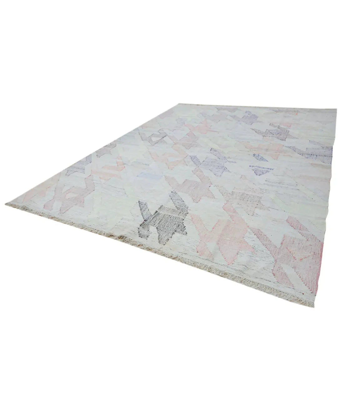 Hand Woven Modern Lily Cotton Kilim Rug - 9'8'' x 13'7''