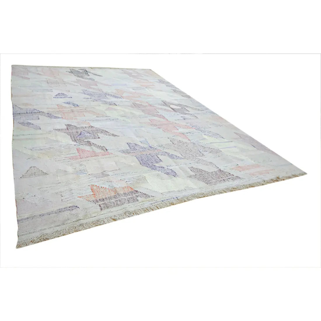Hand Woven Modern Lily Cotton Kilim Rug - 9'8'' x 13'7''