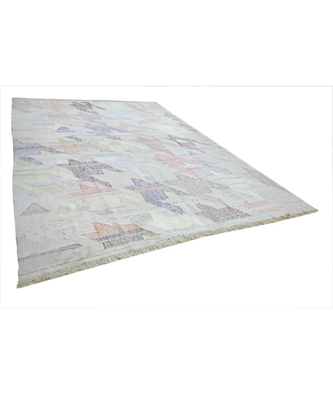 Hand Woven Modern Lily Cotton Kilim Rug - 9'8'' x 13'7''