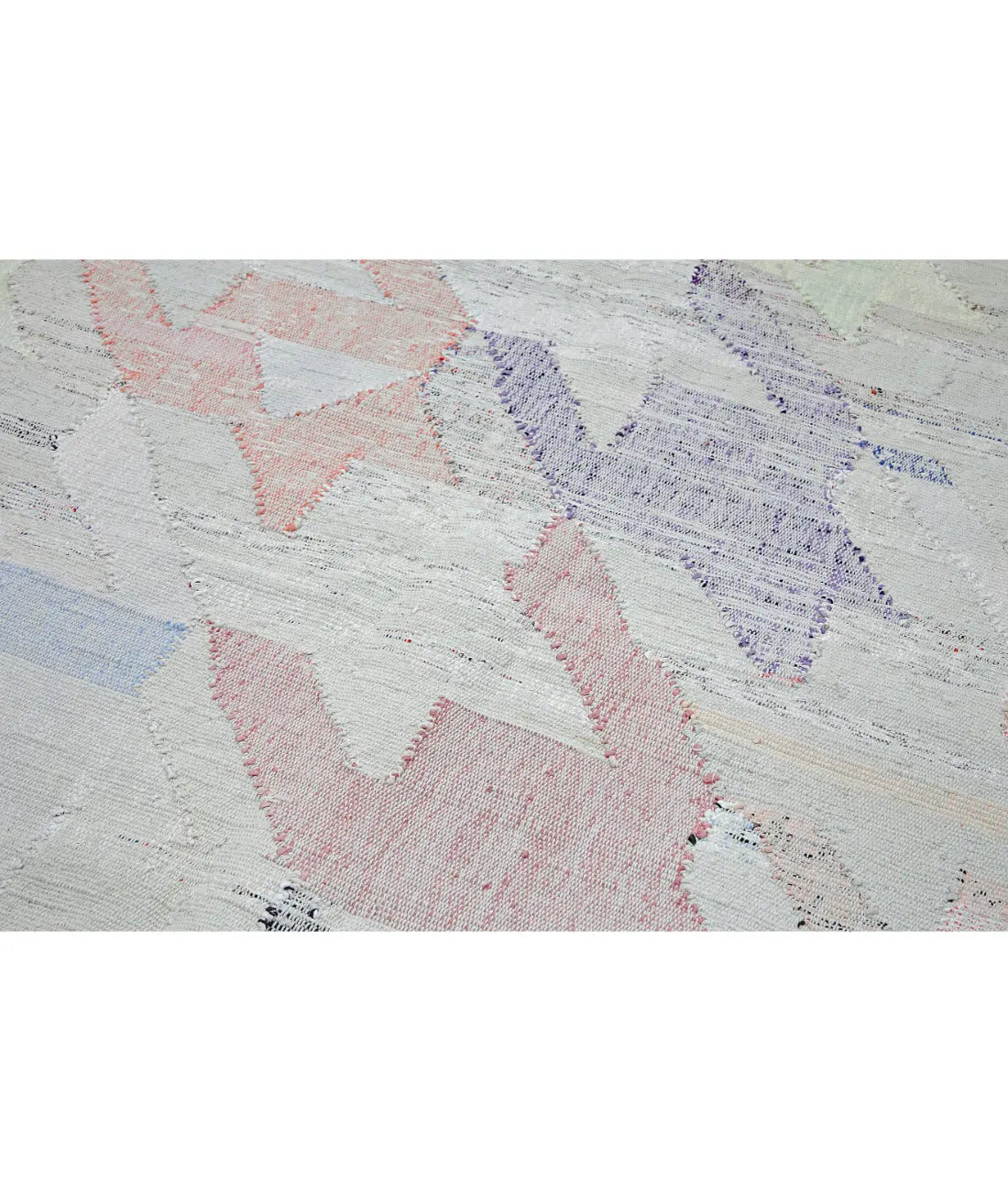 Hand Woven Modern Lily Cotton Kilim Rug - 9'8'' x 13'7''