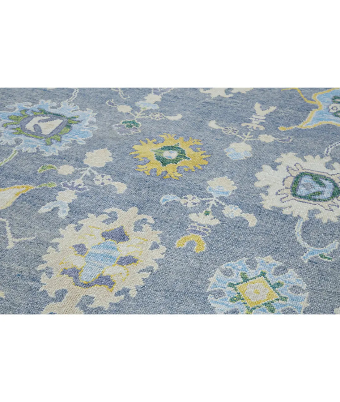 Hand Knotted Turkish Oushak Wool Rug - 10'1'' x 14'9''