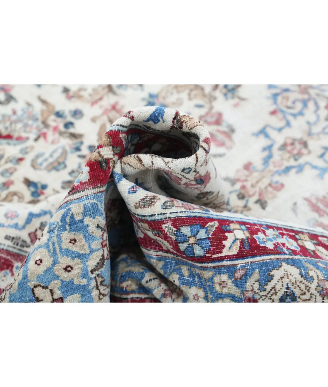 Hand Knotted Vintage Distressed Oriental Kerman Wool Rug - 5'10'' x 8'6''