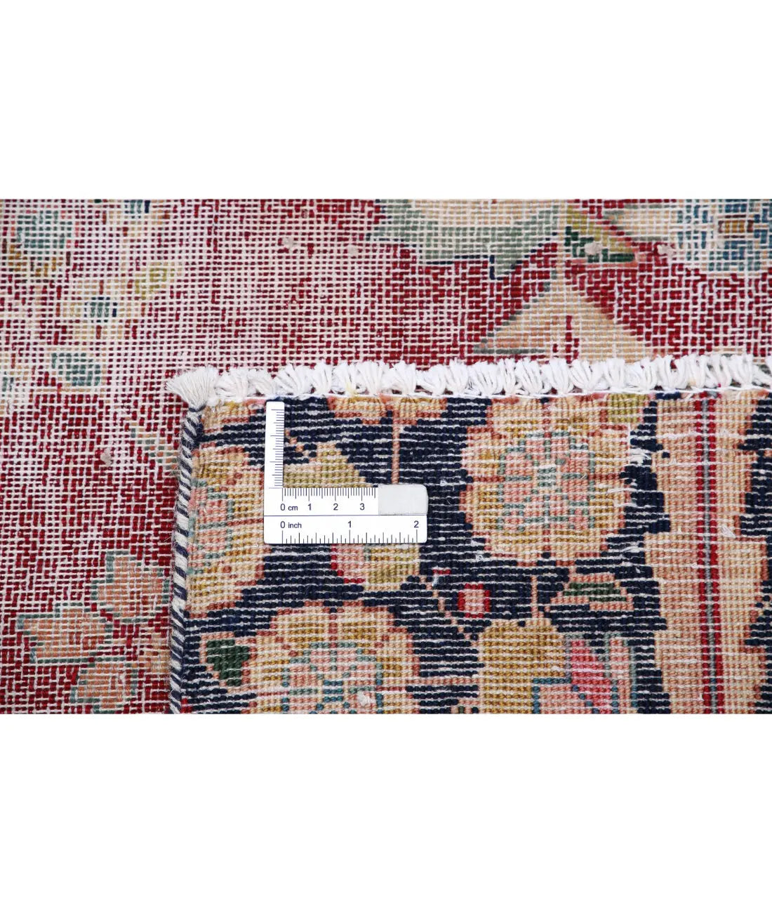 Hand Knotted Vintage Distressed Oriental Kerman Wool Rug - 8'5'' x 11'2''