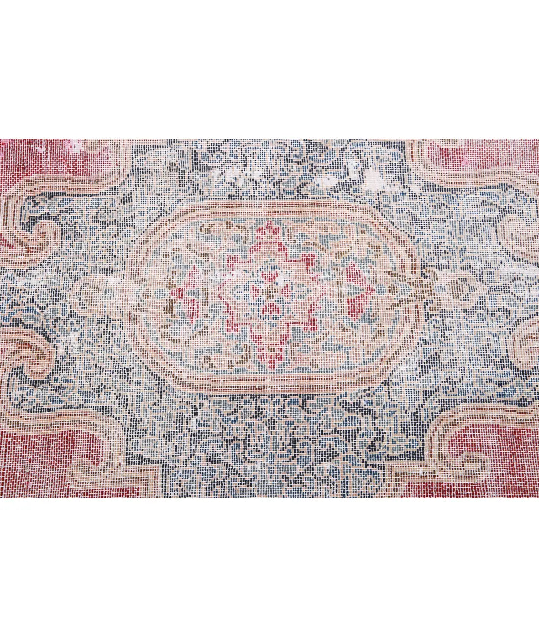 Hand Knotted Vintage Distressed Oriental Kerman Wool Rug - 9'11'' x 12'7''