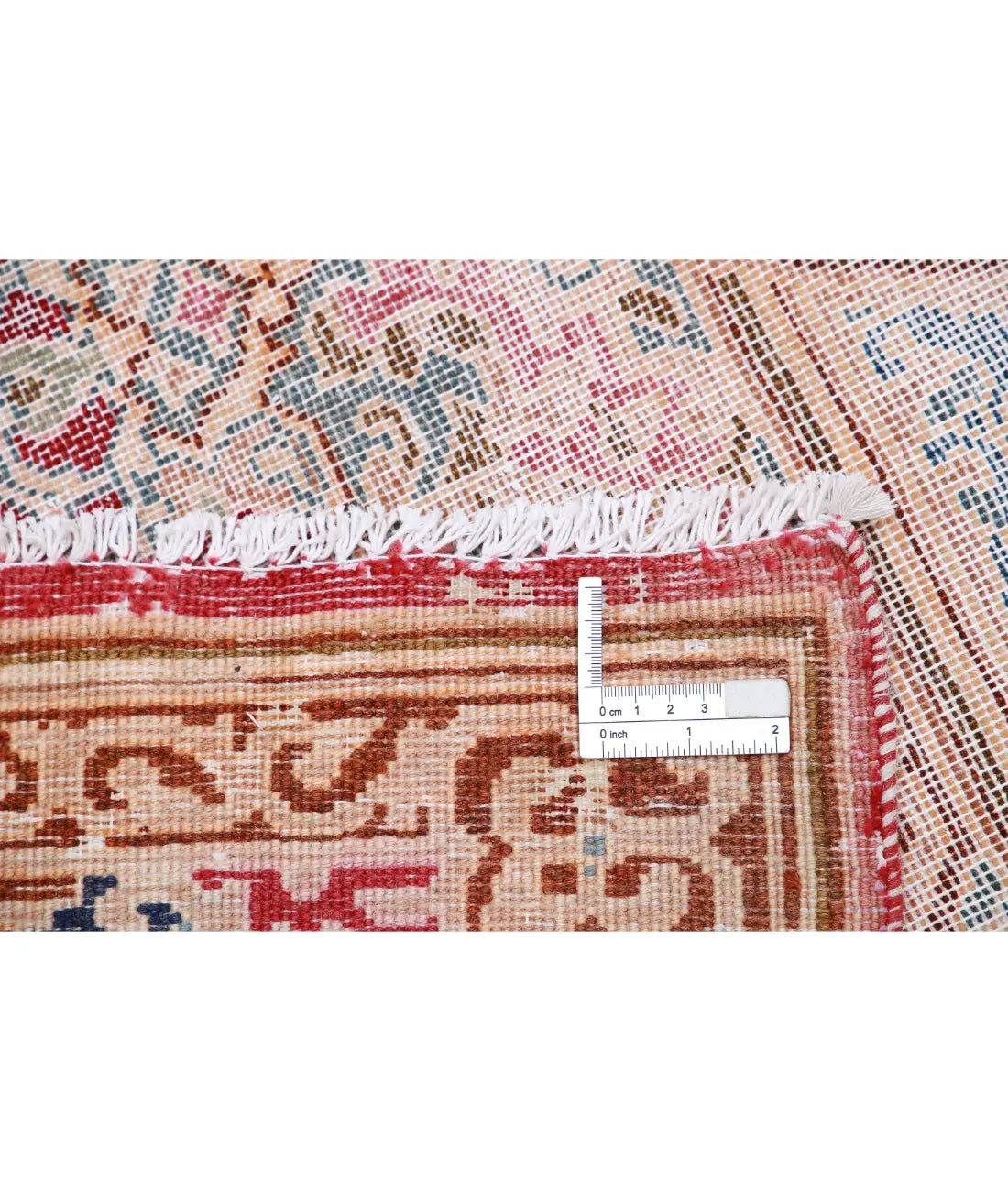 Hand Knotted Vintage Distressed Oriental Kerman Wool Rug - 9'11'' x 12'7''