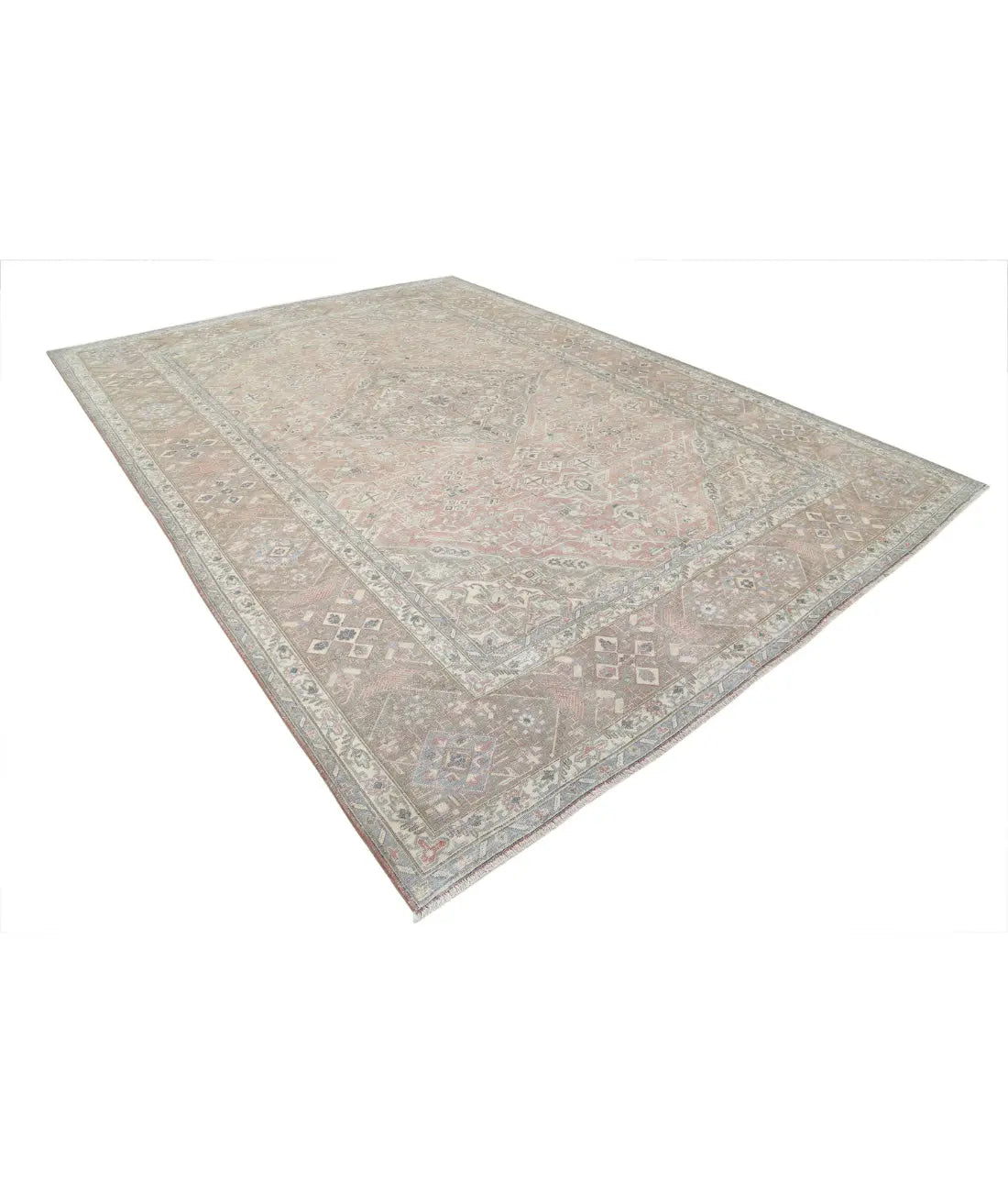 Hand Knotted Vintage Persian Tabriz Wool Rug - 9'4'' x 13'0'' - Arteverk Rugs Area rug
