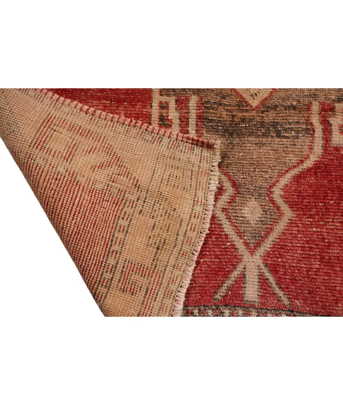 Hand Knotted Vintage Turkish Anatolian Wool Rug - 4'3'' x 12'0''