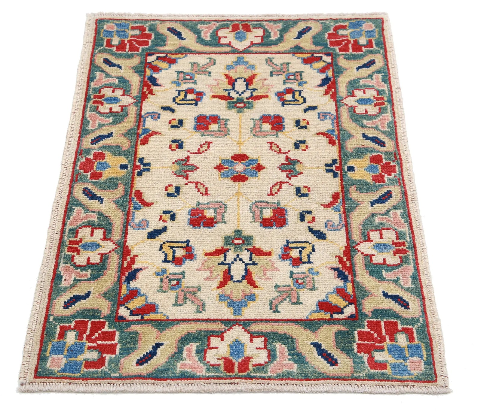 Tapis en laine Ziegler Farhan Gul noué à la main - 2'0'' x 2'11''