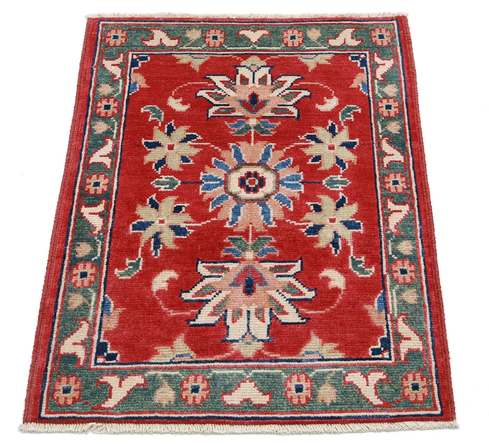 Tapis en laine Ziegler Farhan Gul noué à la main - 2'0'' x 2'9''