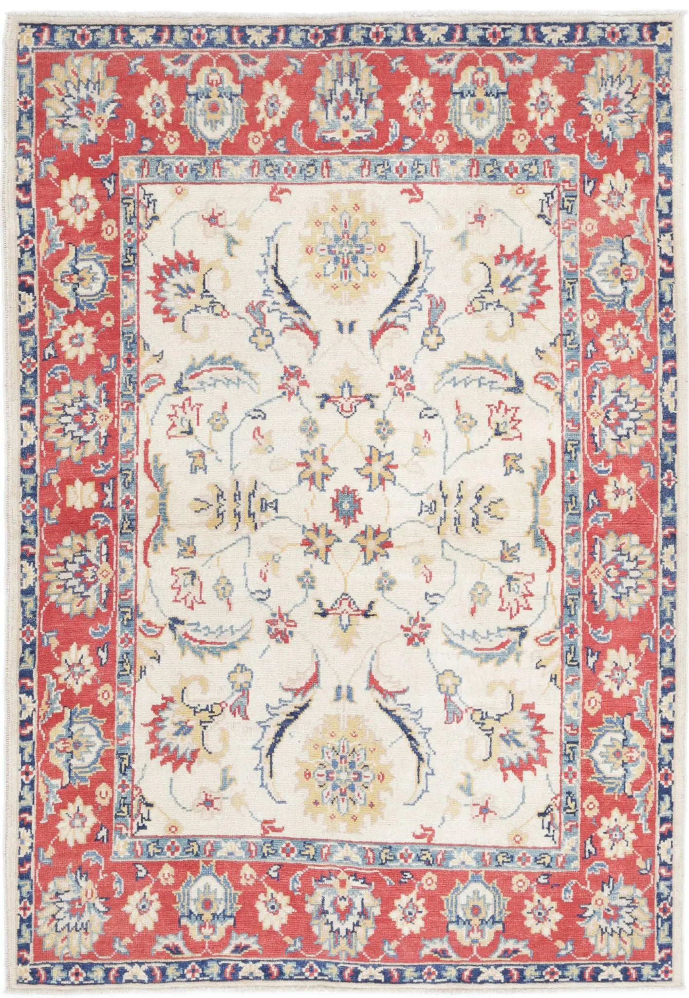 Hand Knotted Ziegler Farhan Gul Wool Rug - 4'0'' x 5'8''