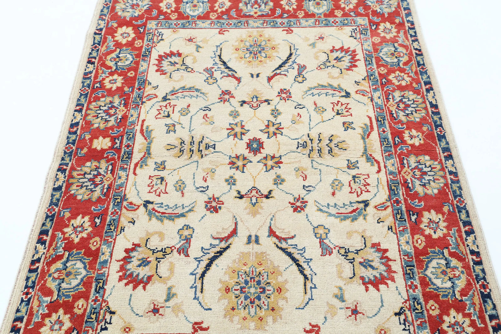 Hand Knotted Ziegler Farhan Gul Wool Rug - 4'0'' x 5'8''
