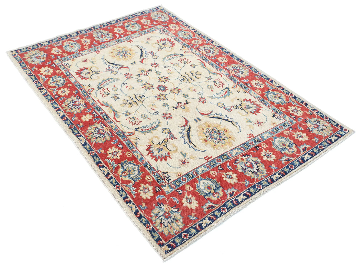 Tapis en laine Ziegler Farhan Gul noué à la main - 4'0'' x 5'8''