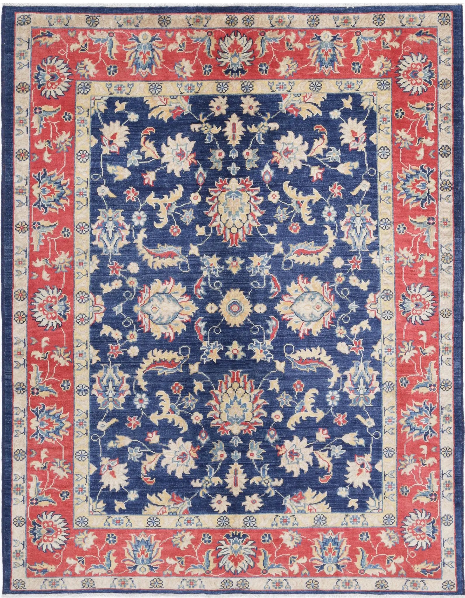 Hand Knotted Ziegler Farhan Gul Wool Rug - 4'10'' x 6'4''