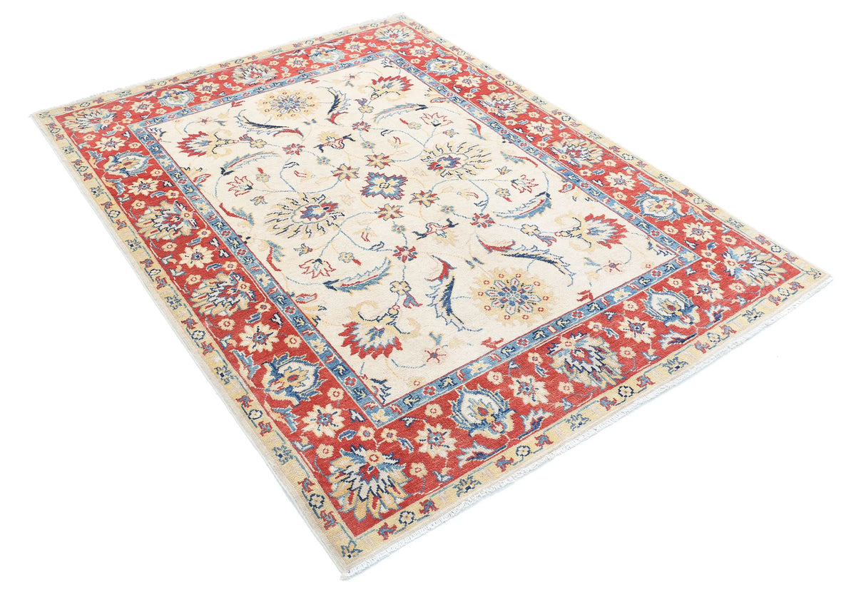 Tapis en laine Ziegler Farhan Gul noué à la main - 4'10'' x 6'4''