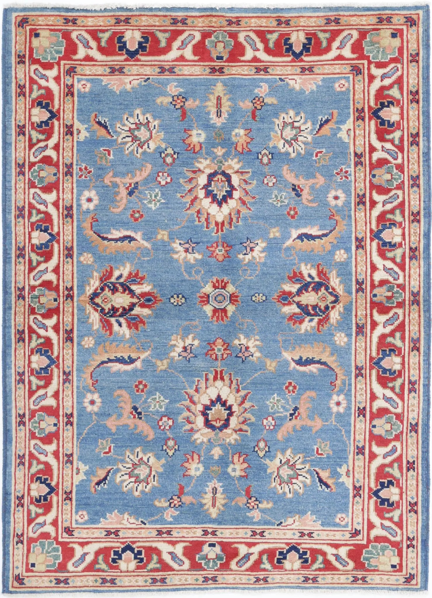 Hand Knotted Ziegler Farhan Gul Wool Rug - 4'1'' x 5'11''