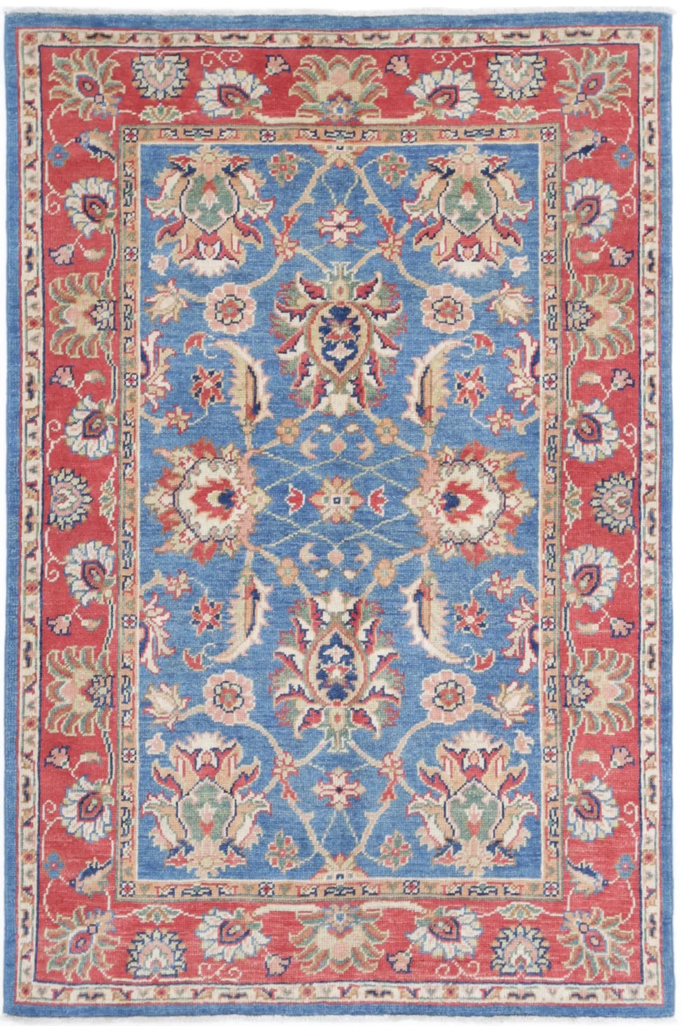 Hand Knotted Ziegler Farhan Gul Wool Rug - 4'1'' x 6'3''