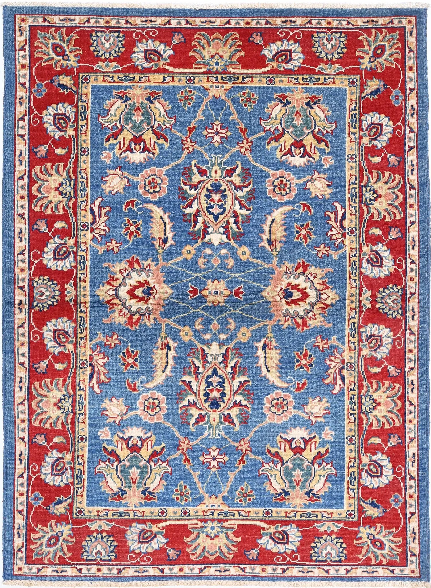 Hand Knotted Ziegler Farhan Gul Wool Rug - 4'2'' x 5'10''