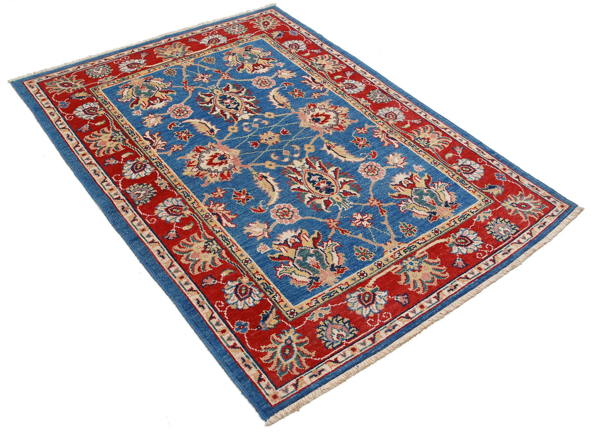 Hand Knotted Ziegler Farhan Gul Wool Rug - 4'2'' x 5'10''
